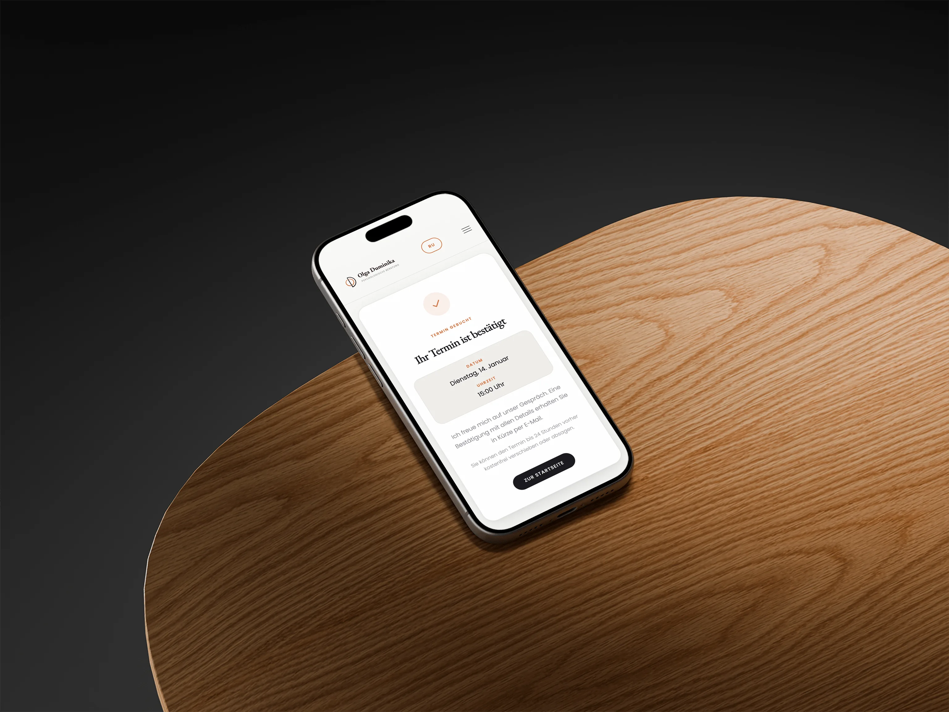 Terminbestätigung Mockup